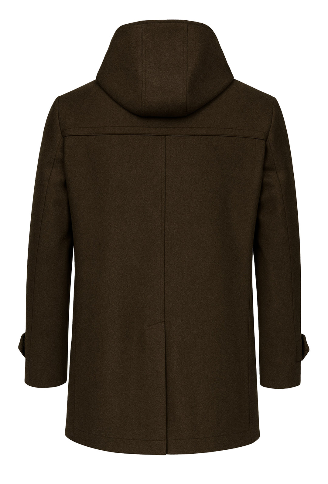 Cappotto uomo in panno con cappuccio Made in italy - MARRONE