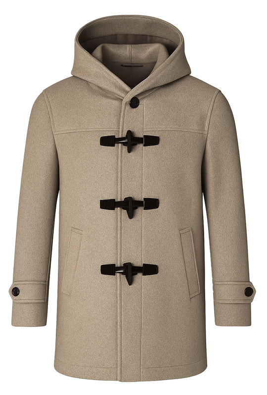 Cappotto uomo  Montgomery con cappuccio in panno dresserd - BEIGE