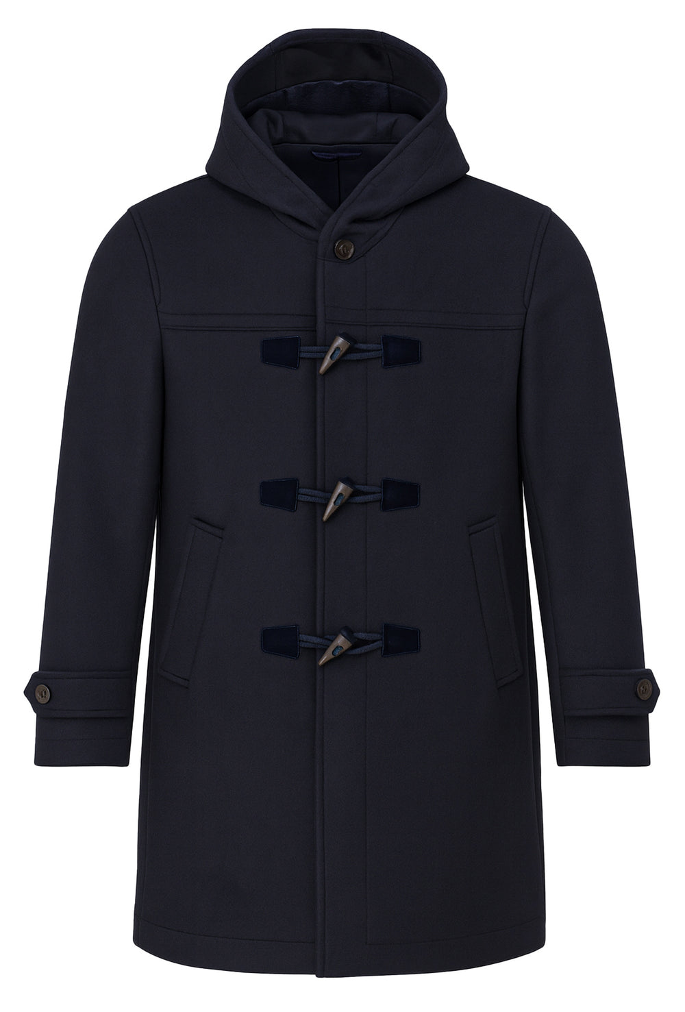 Cappotto uomo  Montgomery con cappuccio in panno dresserd - BLU