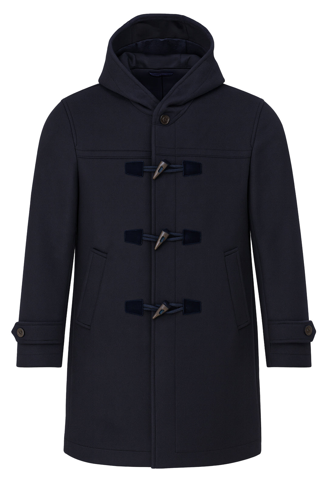 Cappotto uomo  Montgomery con cappuccio in panno dresserd - BLU