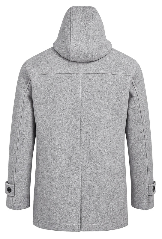 Cappotto uomo  Montgomery con cappuccio in panno dresserd - GRIGIO