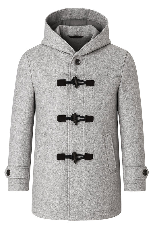Cappotto uomo  Montgomery con cappuccio in panno dresserd - GRIGIO