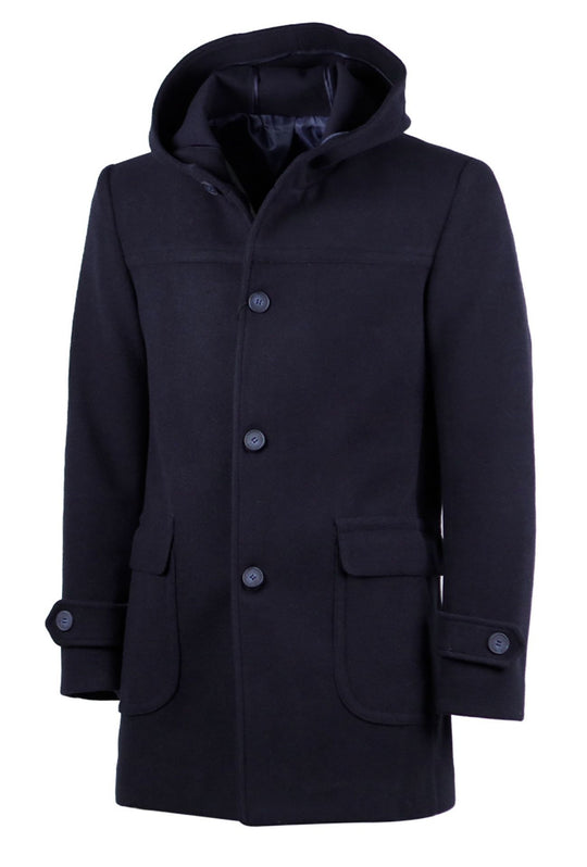Cappotto uomo con cappuccio Cappotti in panno - BLU