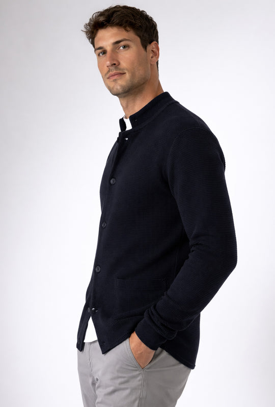 Cardigan Uomo Maglie in cotone con bottoni Giacca in maglia Semi Slim Fit  Dresserd - BLU