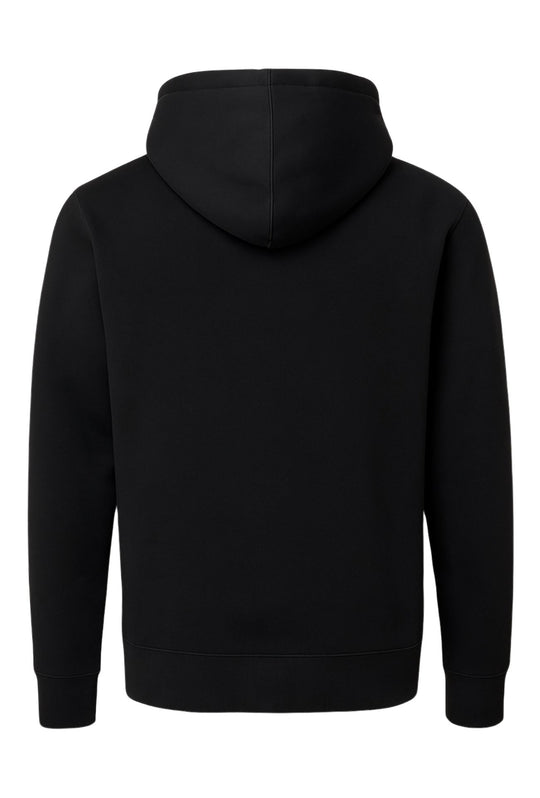 Felpa uomo chiusa con cappuccio in cotone - NERO