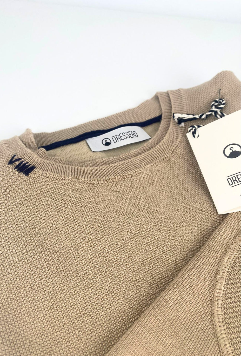 Maglioncino Uomo Viscosa Dresserd semi slim fit con top - BEIGE
