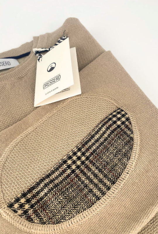 Maglioncino Uomo Viscosa Dresserd semi slim fit con top - BEIGE