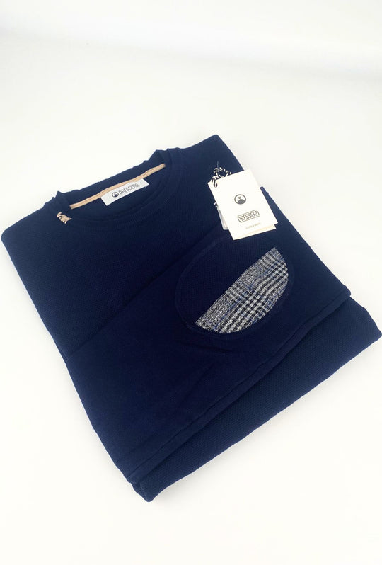 Maglioncino Uomo Viscosa Dresserd semi slim fit con top - BLU