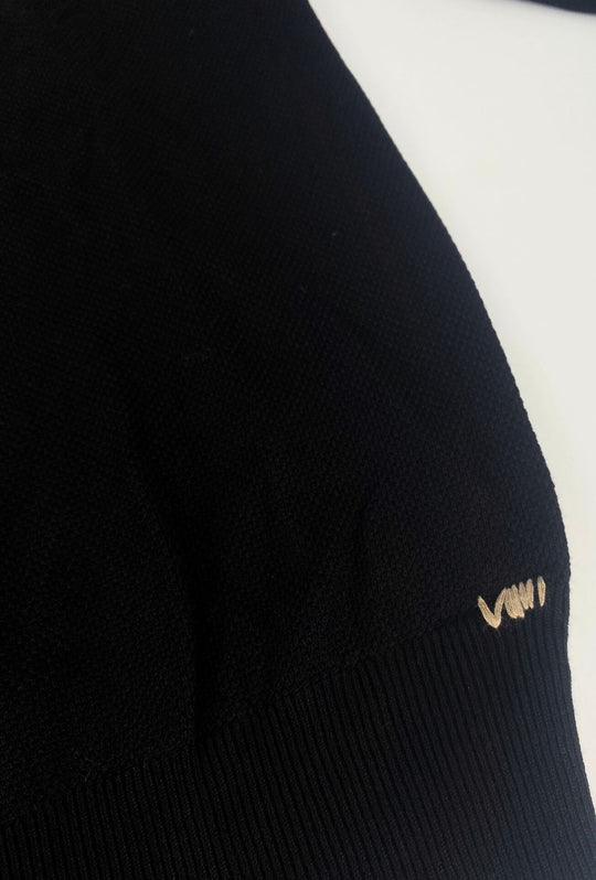 Maglioncino Uomo Viscosa Dresserd semi slim fit con top - NERO