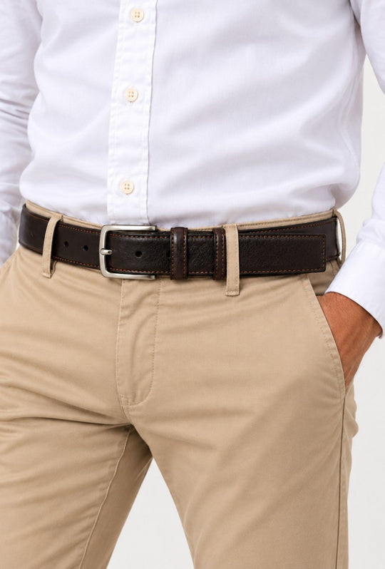 Cintura Uomo DRESSERD in Pelle di Vitello Made in Italy- MORO