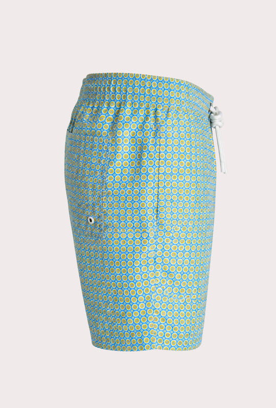 Costume da bagno uomo fantasia geometrica - AZZURRO