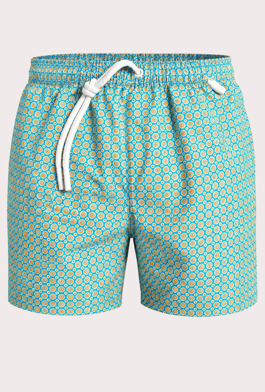 Costume da bagno uomo fantasia geometrica - AZZURRO