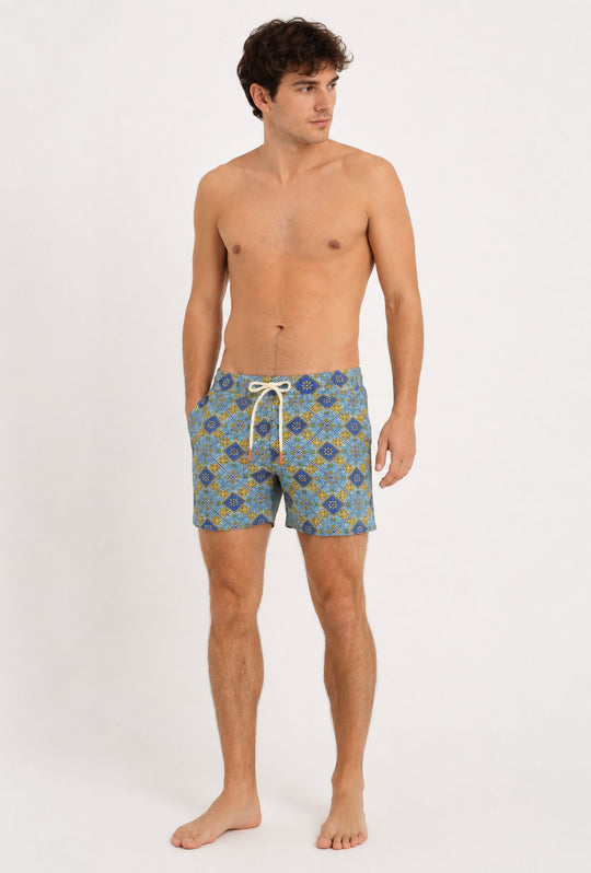 Costume uomo con fantasia geometrica costumi mare