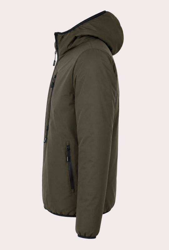 Giubbotto Uomo Double Face Dresserd Piumino e tessuto tecnico - VERDE MILITARE