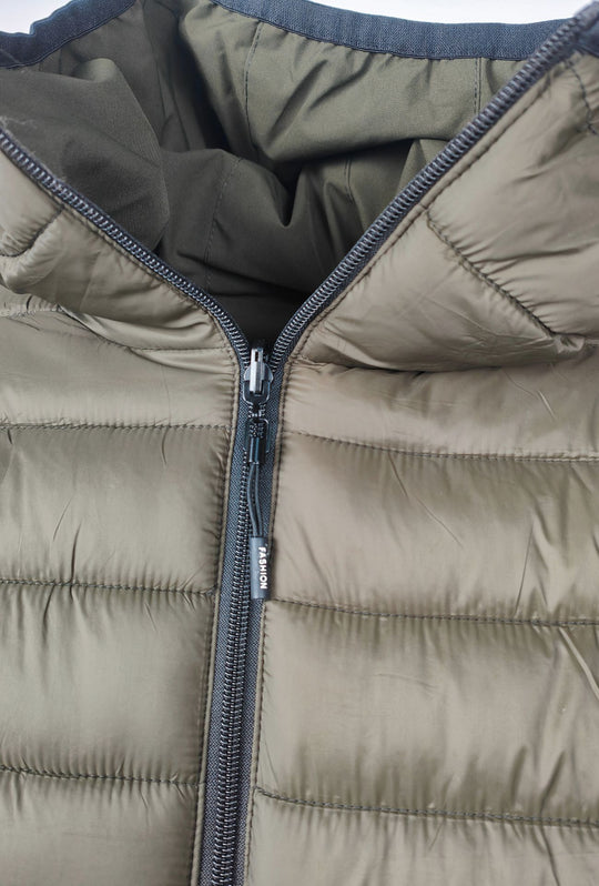 Giubbotto Uomo Double Face Dresserd Piumino e tessuto tecnico - VERDE MILITARE