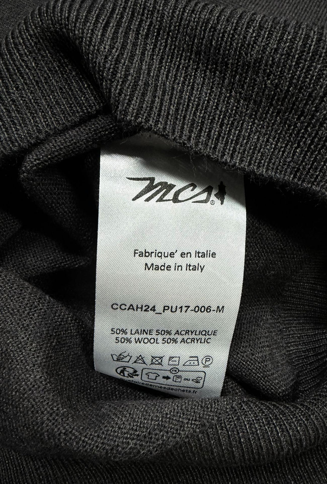 Dolcevita uomo MCS in lana merinos made in Italy finezza 12 - ANTRACITE