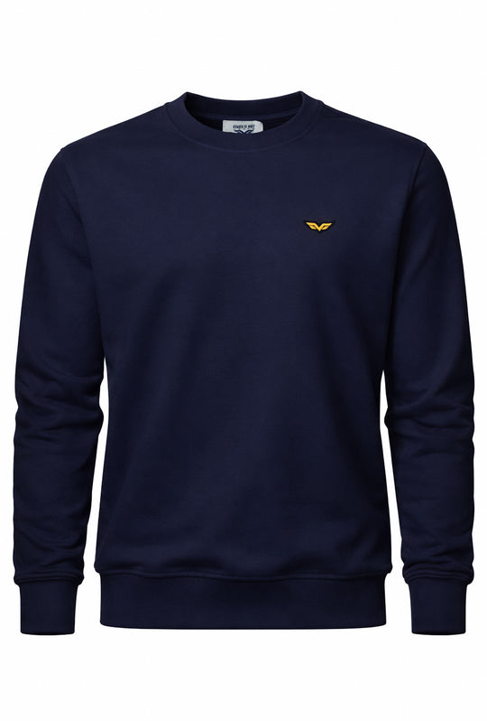 Felpa Uomo girocollo Armata di Mare in cotone leggero - BLU