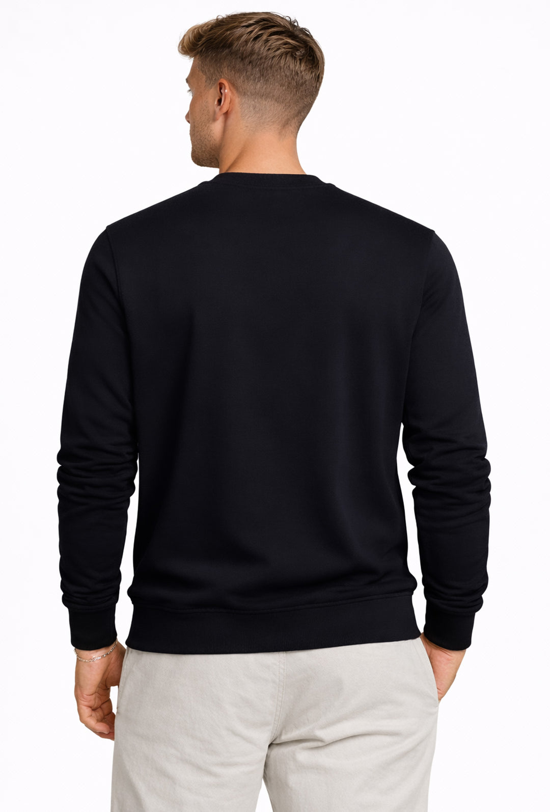 Felpa Uomo girocollo Armata di Mare in cotone leggero - NERO