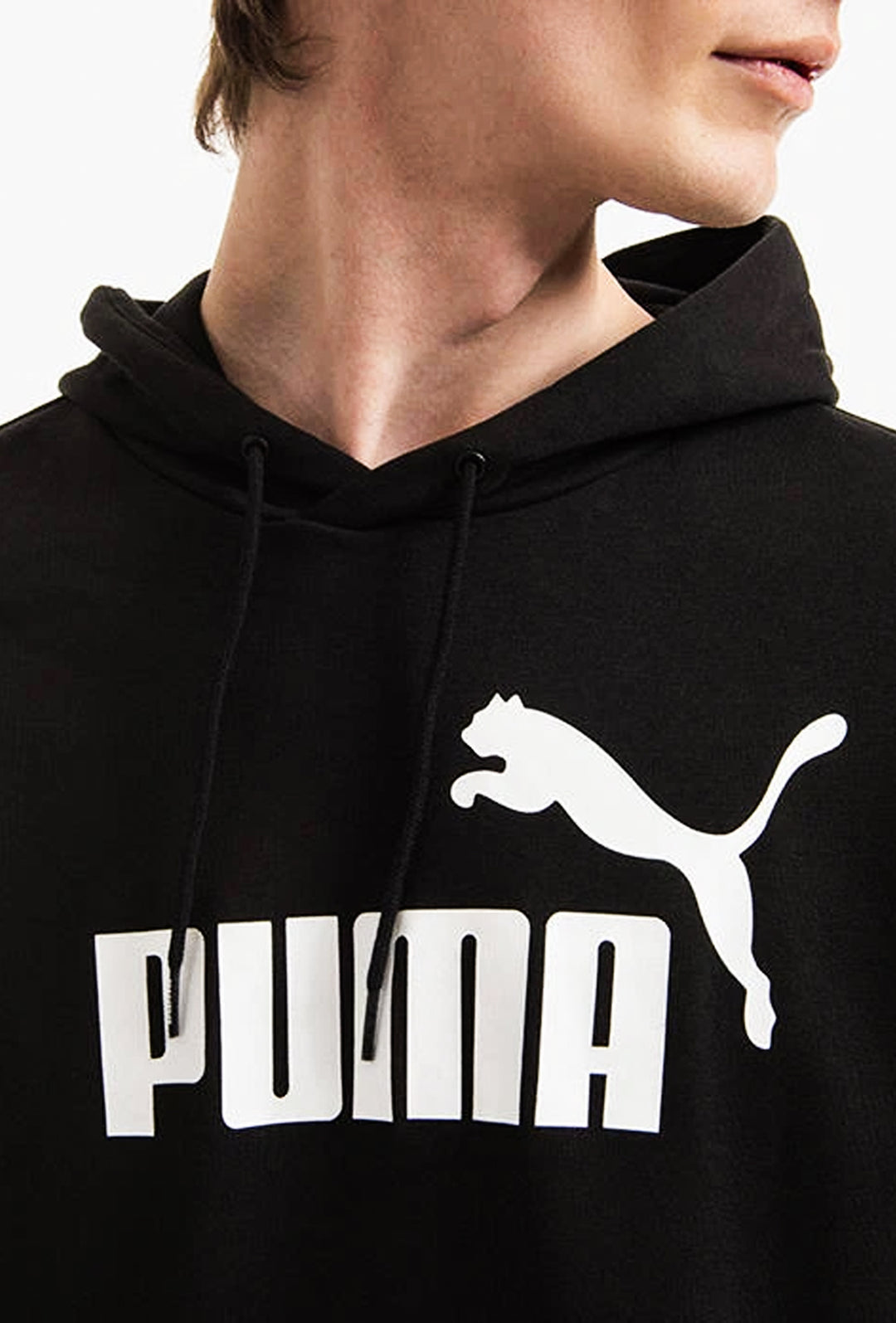 Felpa Uomo Puma con cappuccio stampo grande - NERO