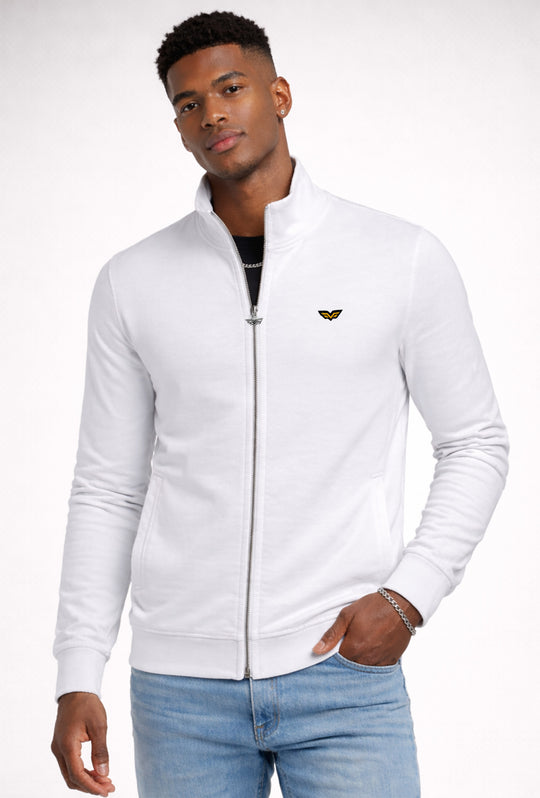 Felpa uomo ARMATA DI MARE zip intera in cotone leggero - BIANCO