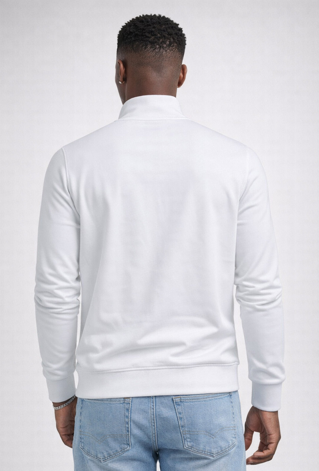 Felpa uomo ARMATA DI MARE zip intera in cotone leggero - BIANCO