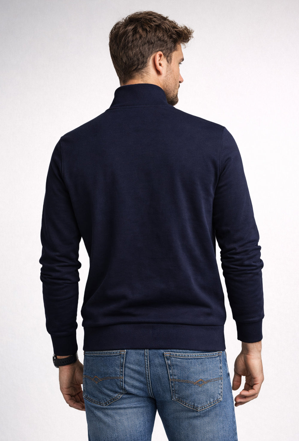 Felpa uomo ARMATA DI MARE zip intera in cotone leggero - BLU