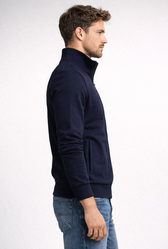 Felpa uomo ARMATA DI MARE zip intera in cotone leggero - BLU