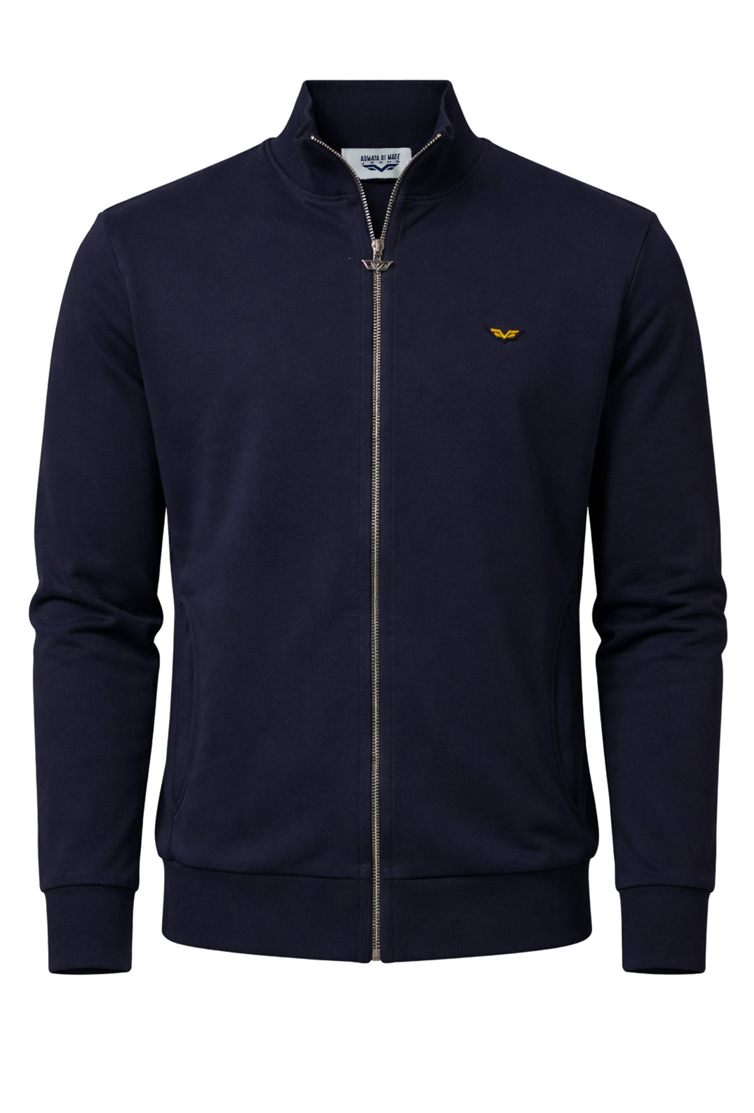 Felpa uomo ARMATA DI MARE zip intera in cotone leggero - BLU