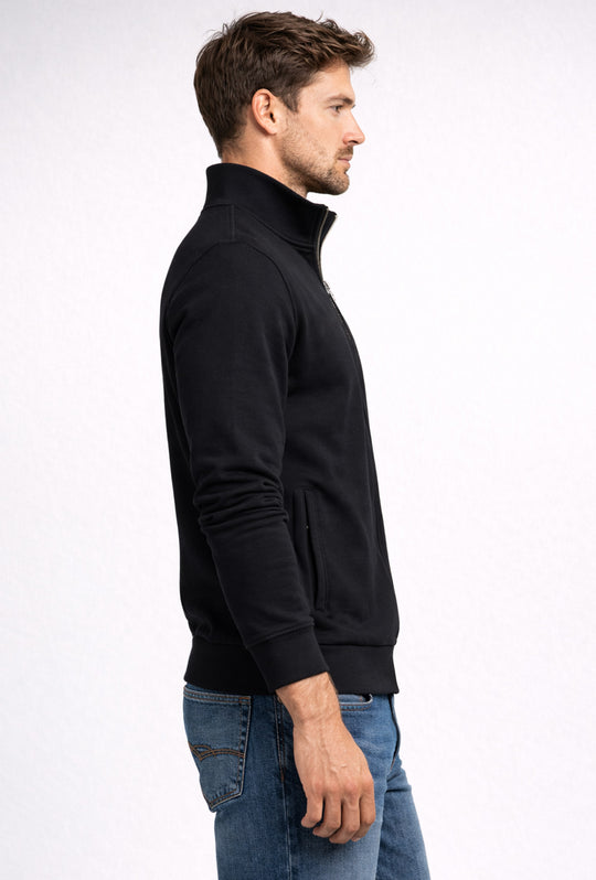 Felpa uomo ARMATA DI MARE zip intera in cotone leggero - NERO