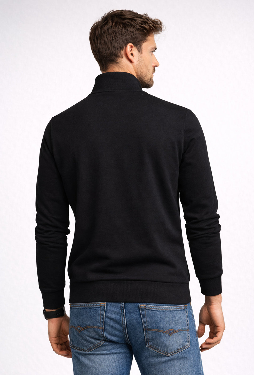 Felpa uomo ARMATA DI MARE zip intera in cotone leggero - NERO