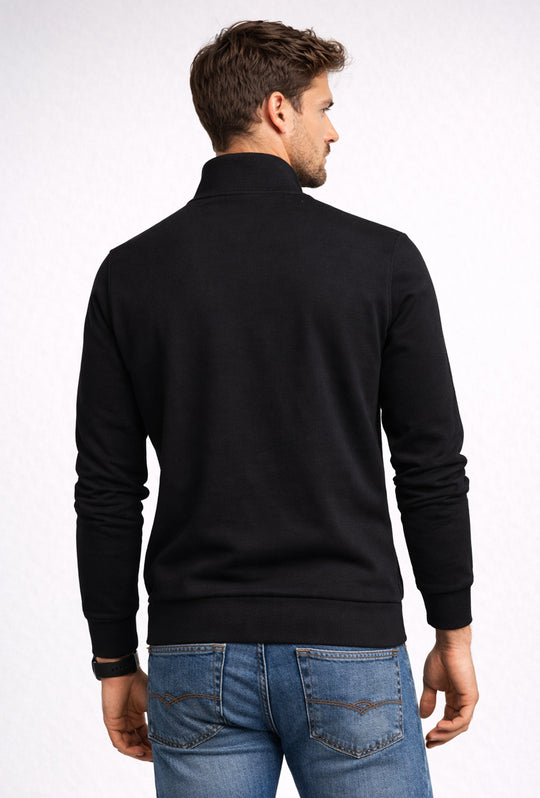 Felpa uomo ARMATA DI MARE zip intera in cotone leggero - NERO