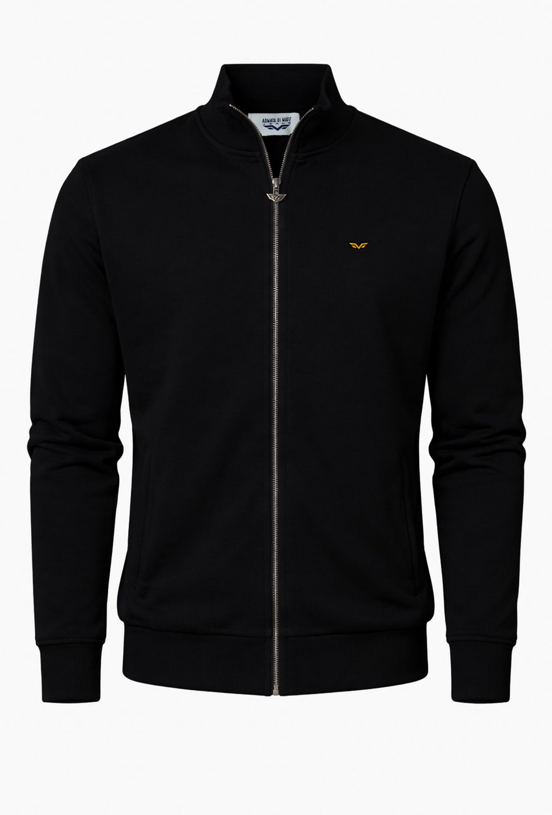 Felpa uomo ARMATA DI MARE zip intera in cotone leggero - NERO