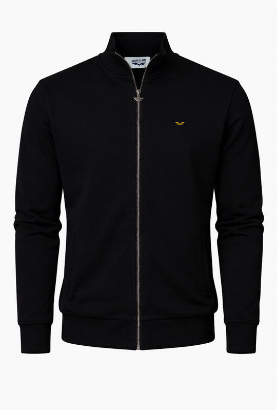 Felpa uomo ARMATA DI MARE zip intera in cotone leggero - NERO