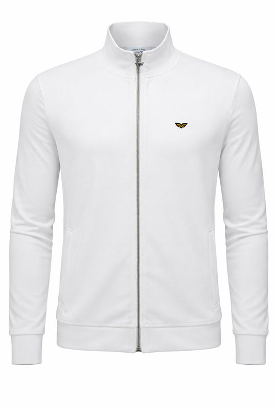 Felpa uomo ARMATA DI MARE zip intera in cotone leggero - BIANCO