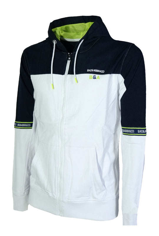 Felpa Uomo Baci & Abbraccio Cotone Leggero Felpe con zip e cappuccio Dresserd - BIANCO