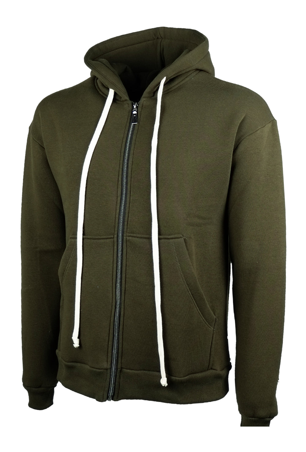 Felpa Uomo zip e cappuccio Tinta Unita Regular Fit Dresserd - VERDE