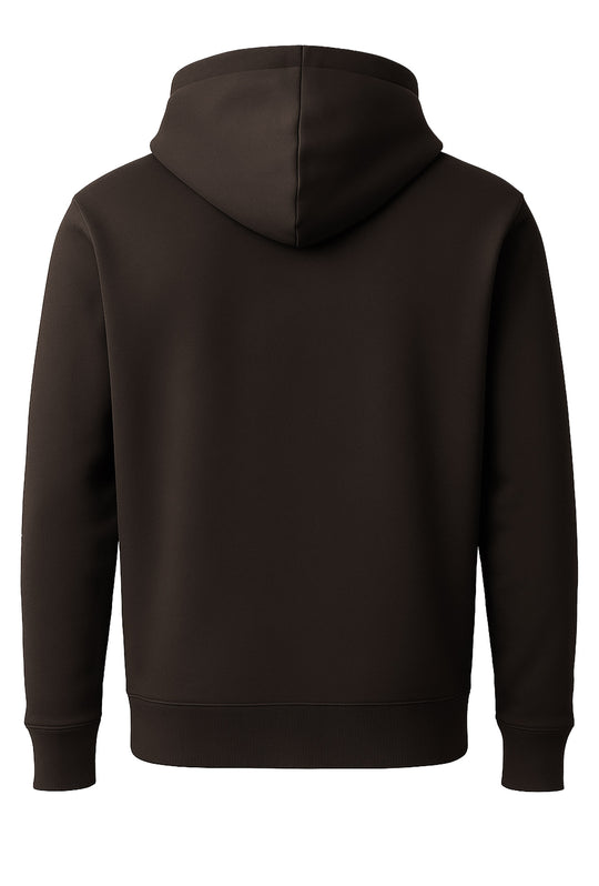 Felpa uomo con cappuccio Full Zip dresserd felpata - MARRONE