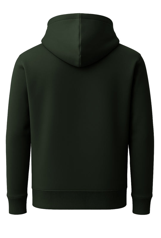 Felpa uomo con cappuccio Full Zip dresserd felpata - VERDE SCURO