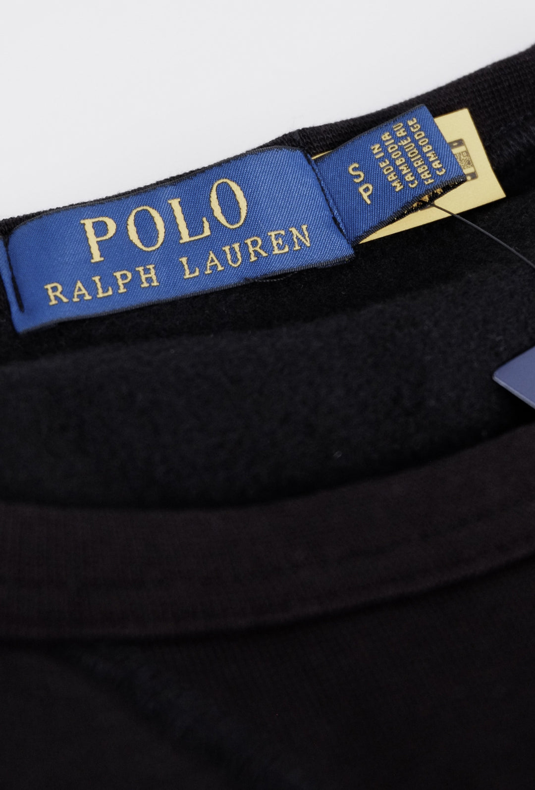 Felpa Uomo Ralph Lauren Girocollo logo Grande in pelle Felpe invernali - NERO