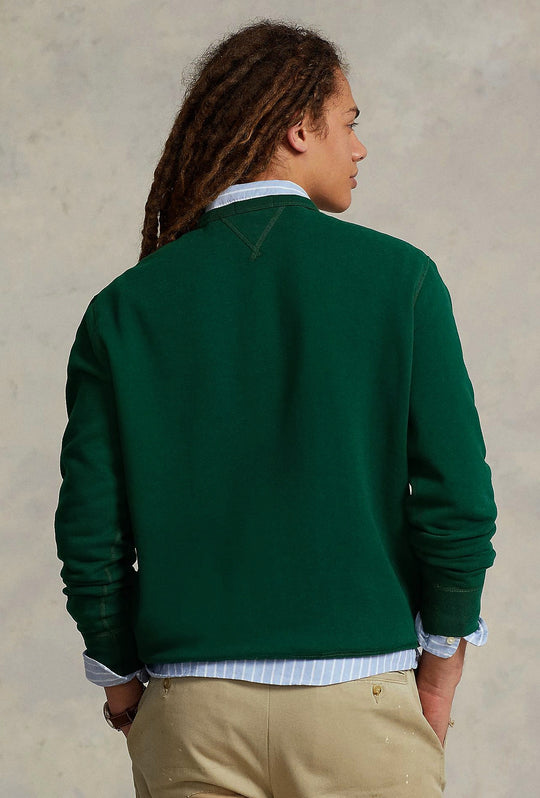 Felpa uomo Girocollo Ralph Lauren misto cotone felpata - VERDE