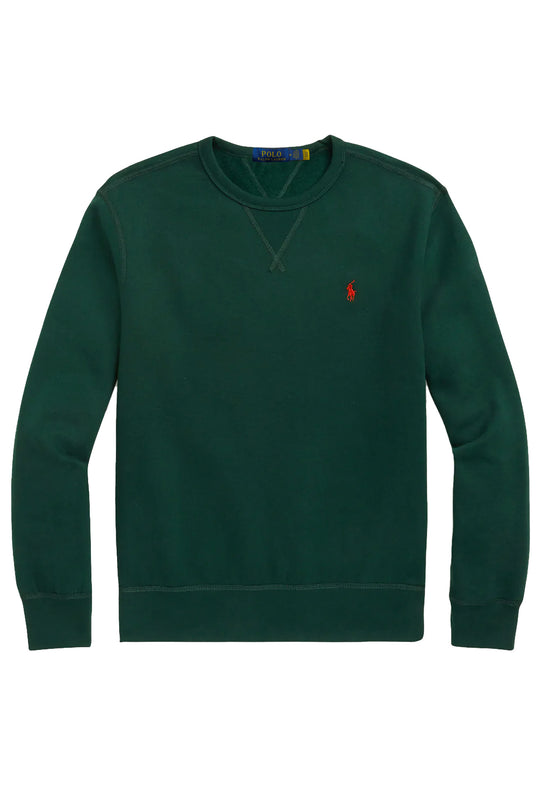 Felpa uomo Girocollo Ralph Lauren misto cotone felpata - VERDE