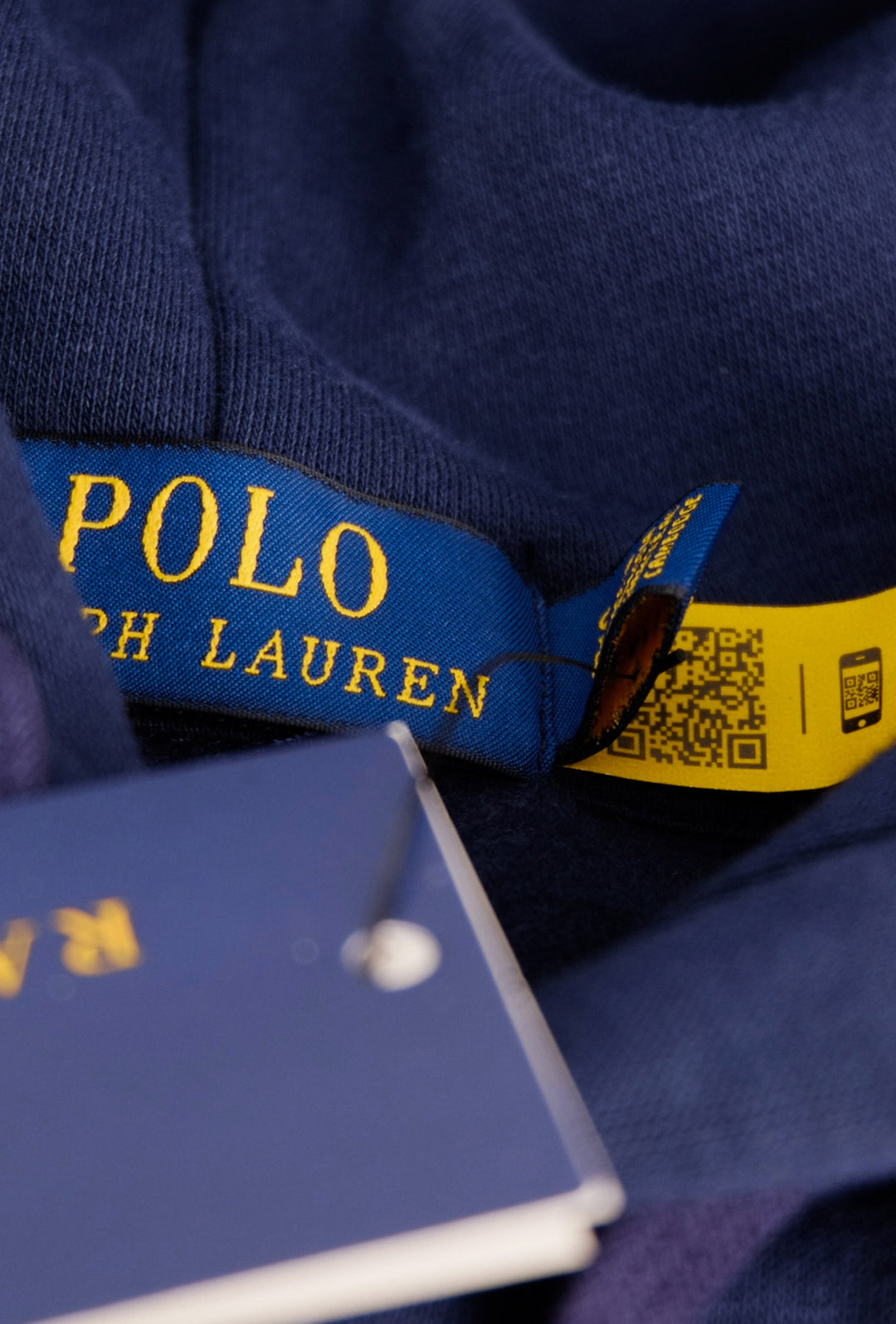 Felpa Uomo Ralph Lauren chiusa con cappuccio Logo grande in Pelle - BLU