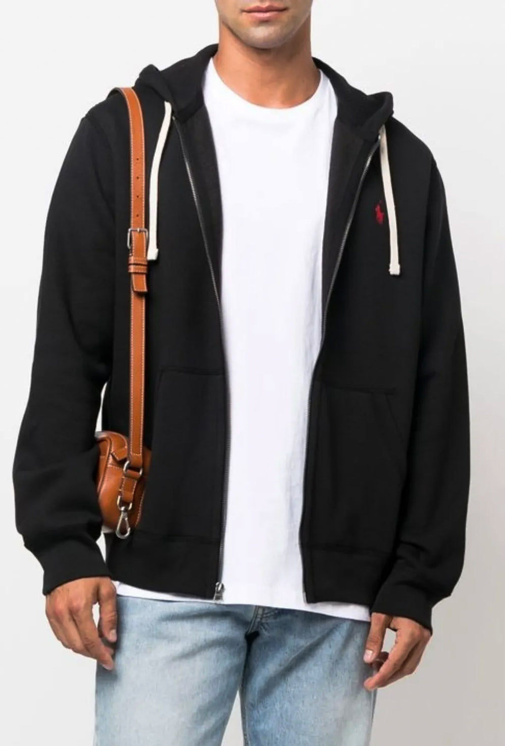Felpa Uomo Polo Ralph Lauren con cappuccio e zip - NERO