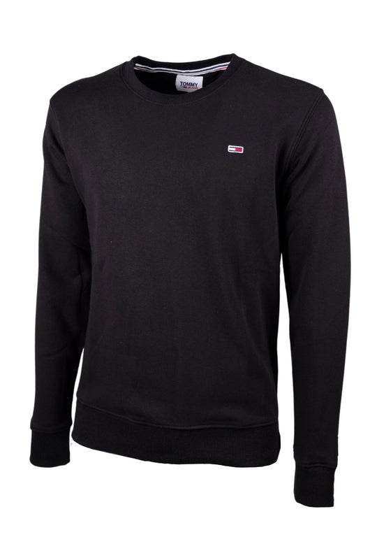 Felpa Uomo Tommy Jeans Felpe Tinta Unita girocollo felpata - NERO