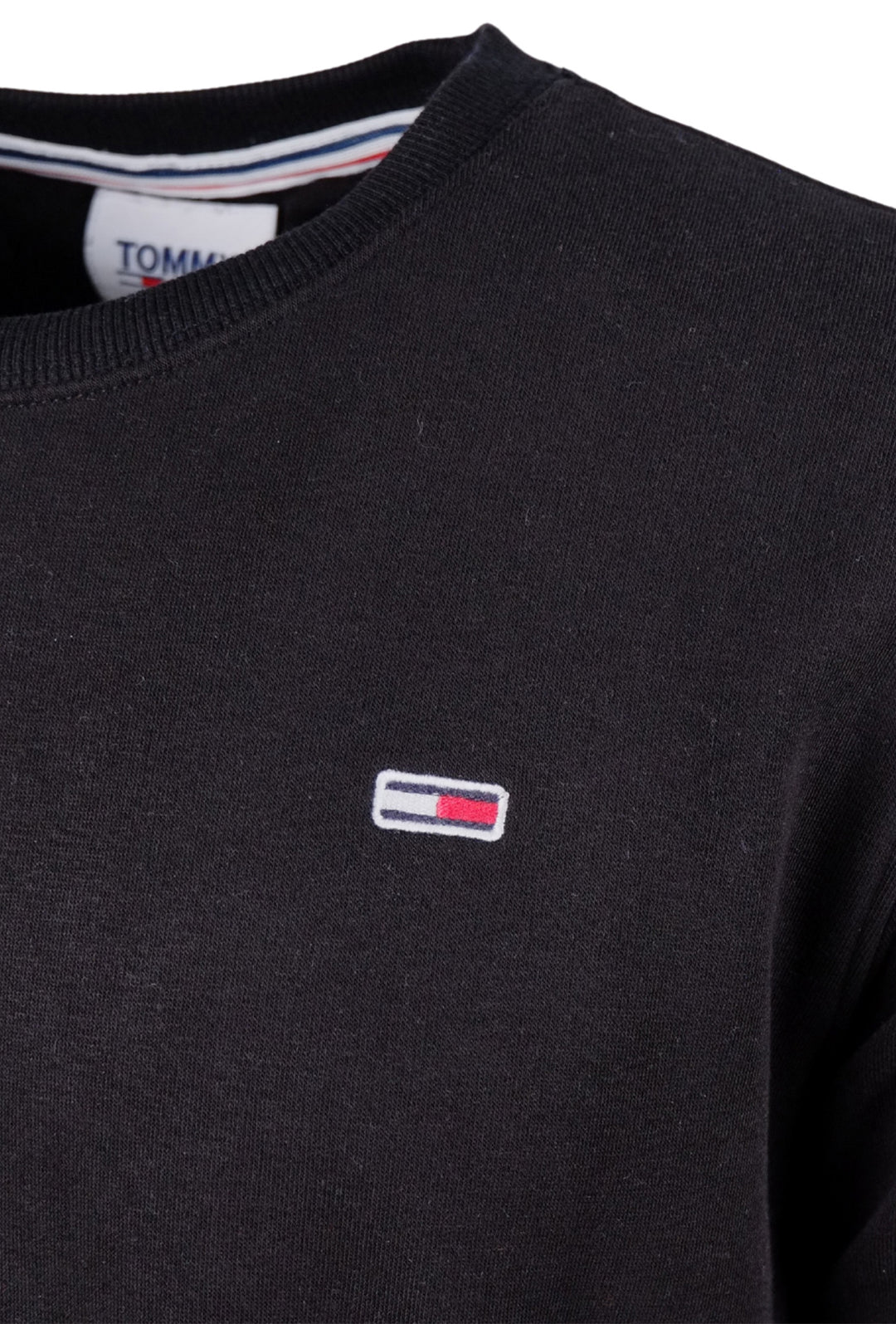 Felpa Uomo Tommy Jeans Felpe Tinta Unita girocollo felpata - NERO
