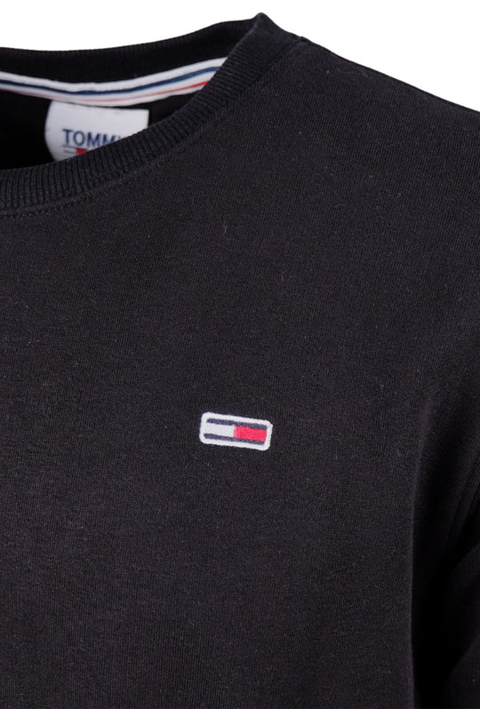 Felpa Uomo Tommy Jeans Felpe Tinta Unita girocollo felpata - NERO