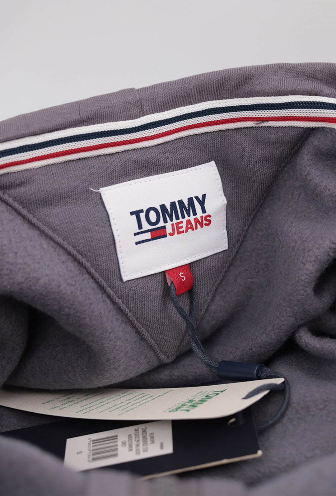 Felpa Uomo Tommy Jeans Felpe Tinta Unita Invernale Zip e cappuccio GRIGIO CHIARO