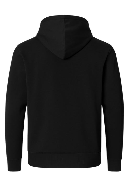 Felpa cotone leggera uomo con zip cappuccio tinta unita - NERO