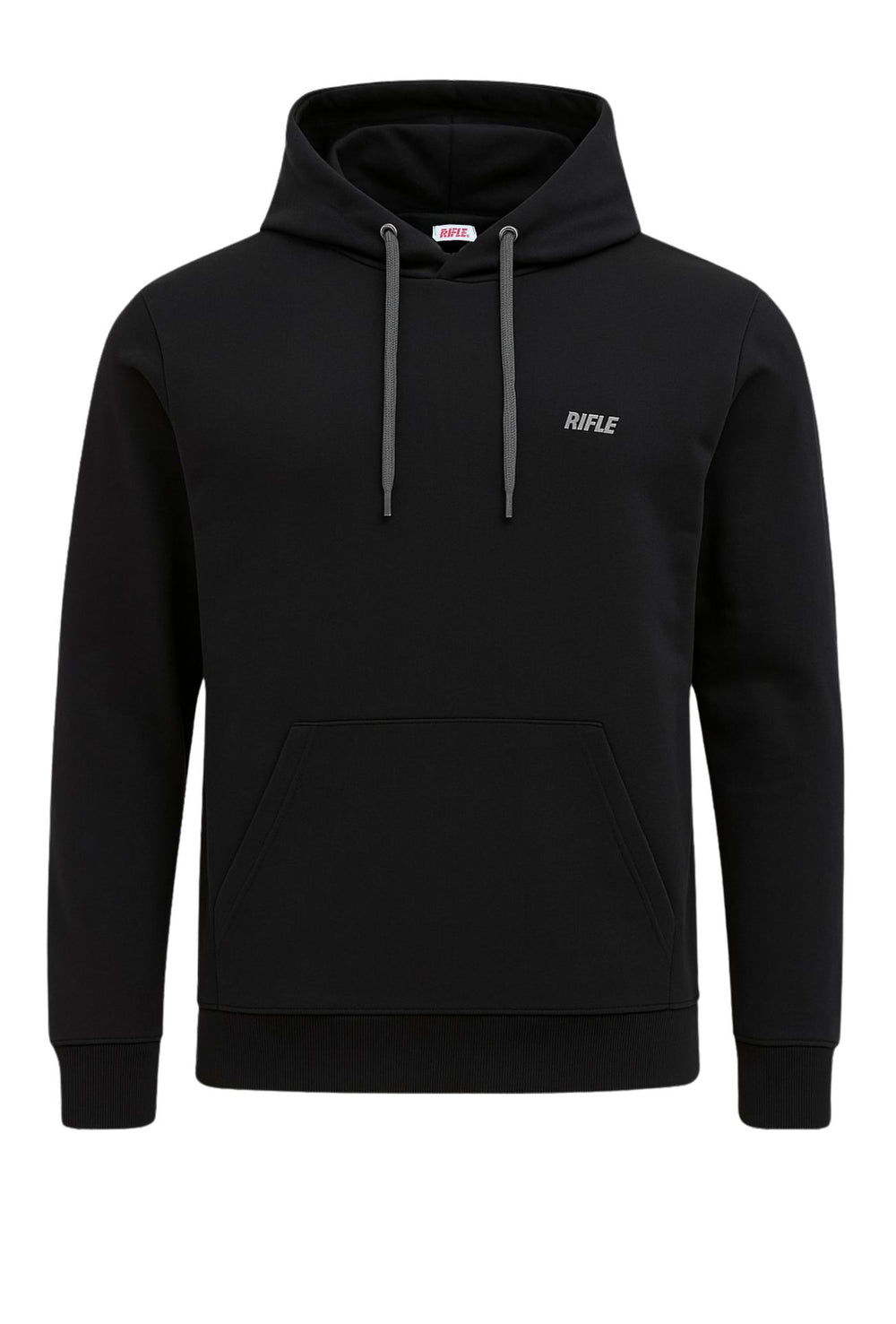 Felpa Uomo RIFLE chiusa con cappuccio cotone leggero - NERO