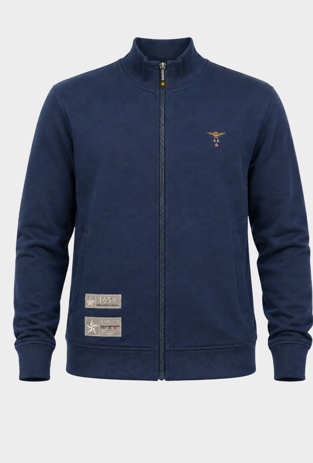 Felpa Uomo Zip Intera Aeronautica Militare- BLU NAVY